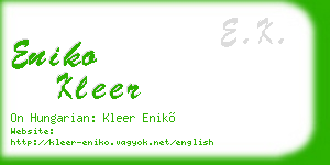 eniko kleer business card